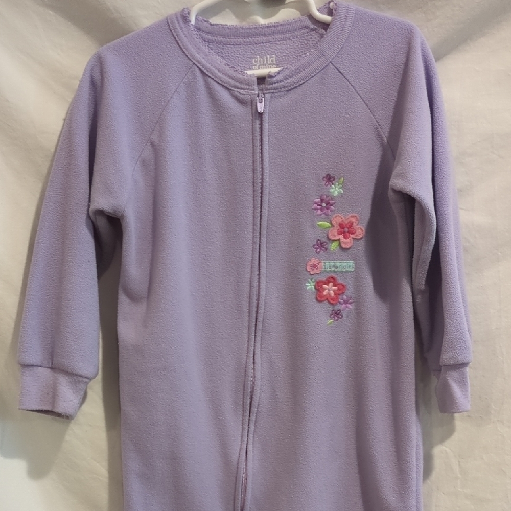 Child Of Mine | Lavender Footless Blanket Sleeper Flower Girl Zip Up | 3T